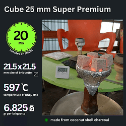 Shisha Charcoal Cube 25 mm Super Premium - image 3