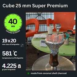 Shisha Charcoal Cube 25 mm Super Premium - image 4