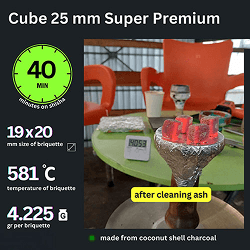 Shisha Charcoal Cube 25 mm Super Premium - image 5