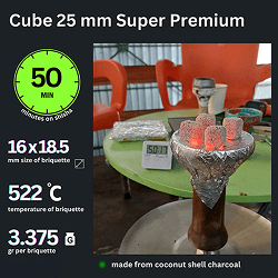Shisha Charcoal Cube 25 mm Super Premium - image 6