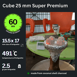 Shisha Charcoal Cube 25 mm Super Premium - image 7
