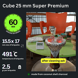 Shisha Charcoal Cube 25 mm Super Premium - image 8