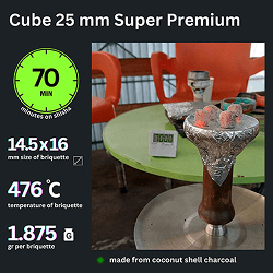 Shisha Charcoal Cube 25 mm Super Premium - image 9